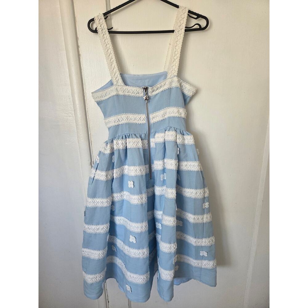 Barbie™ x Unique Vintage Blue & White Suburban Shopper Sundress Small 4 NWT - Picture 10 of 11